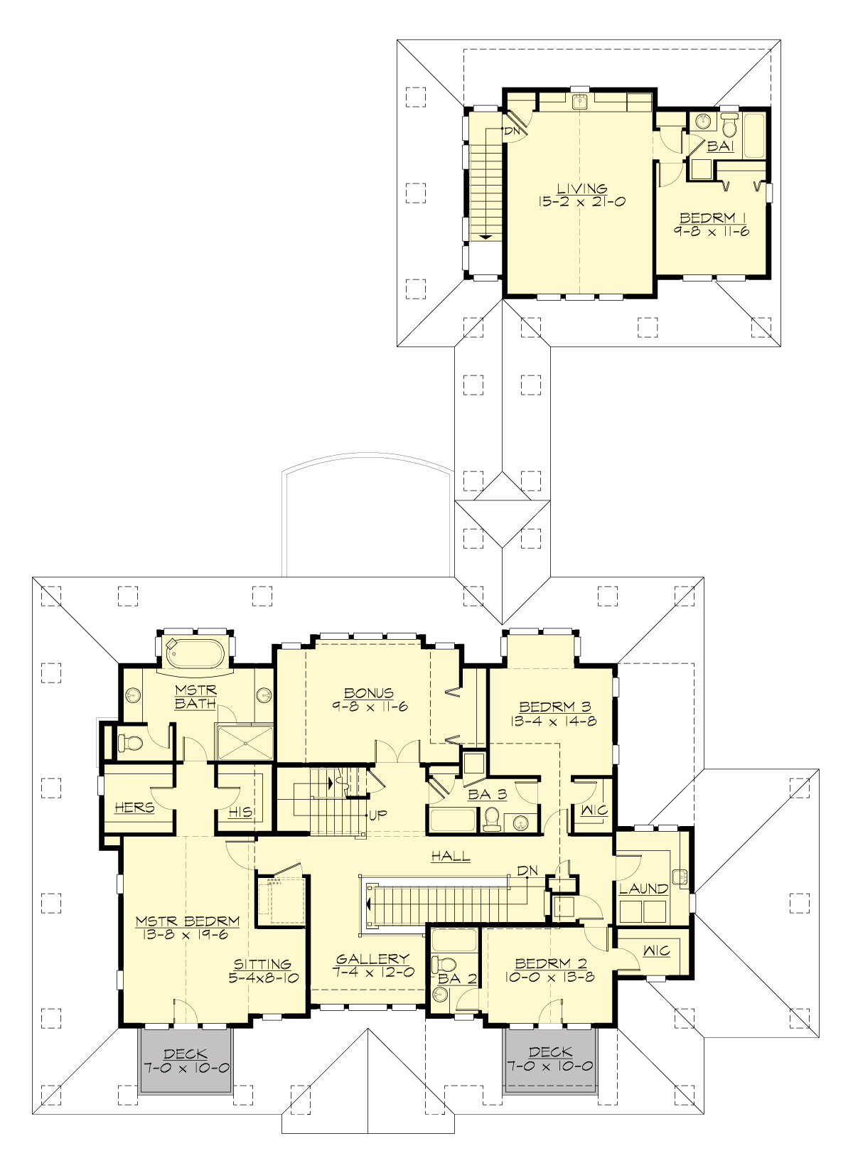 M3963A-0 New Blue Bungalow Upper Floor